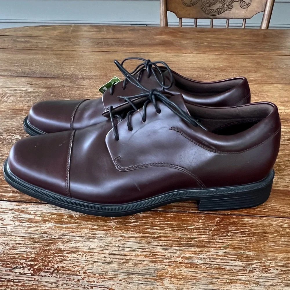 NEW Rockport Leather Ellingwood Oxford Waterproof Burgundy Men’s Sz 8.5M